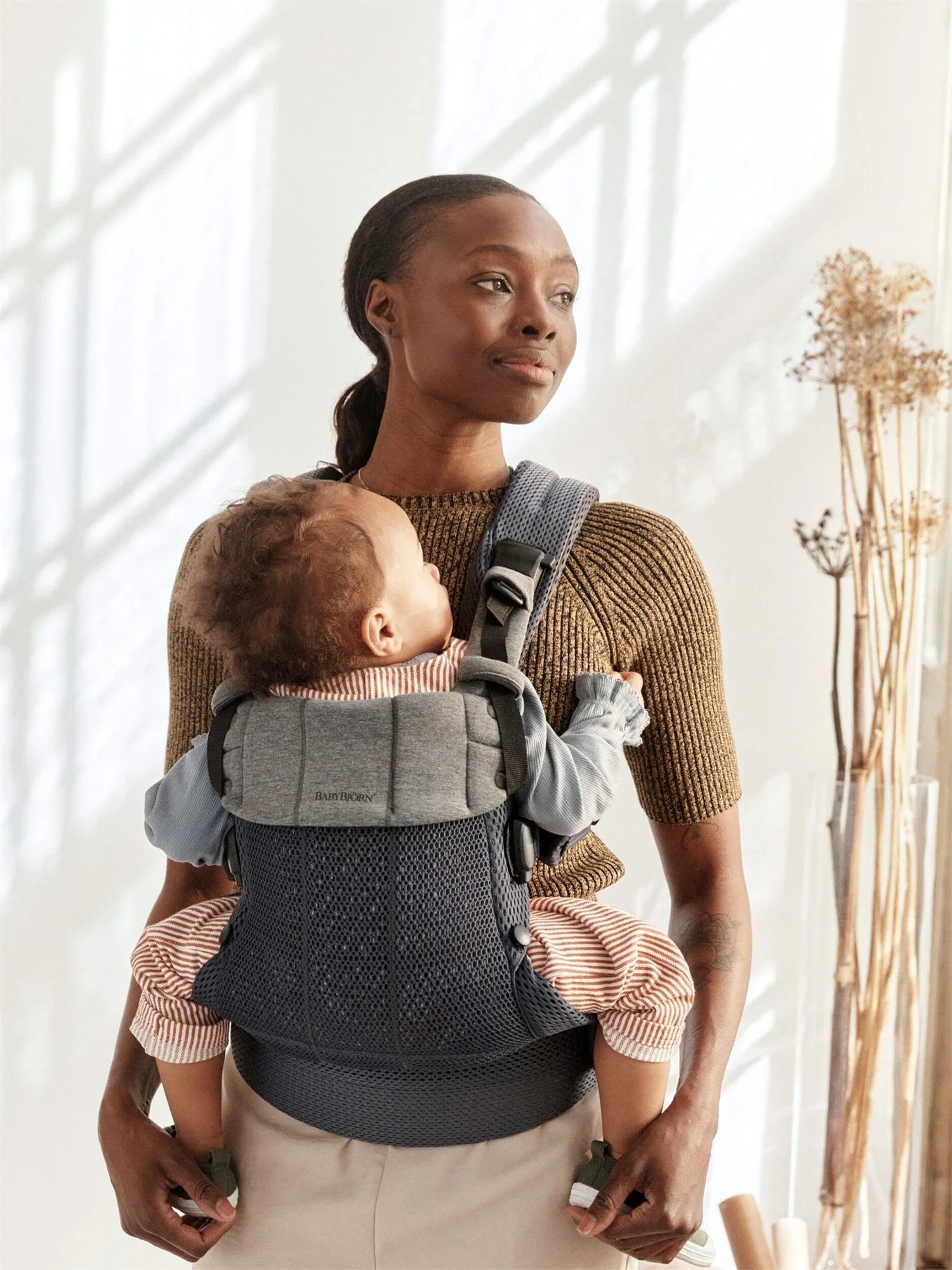 Marsupiu anatomic BabyBjorn Harmony Anthracite, 3D Mesh