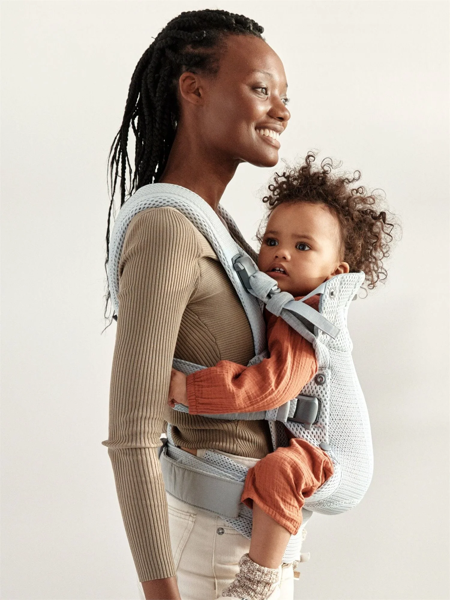 Marsupiu anatomic BabyBjorn Harmony Silver, 3D Mesh