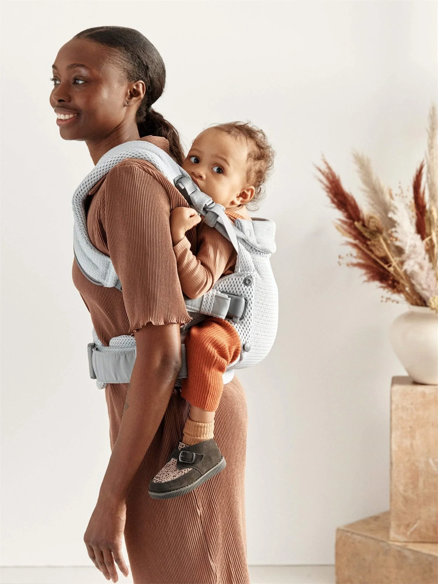 Marsupiu anatomic BabyBjorn Harmony Silver, 3D Mesh