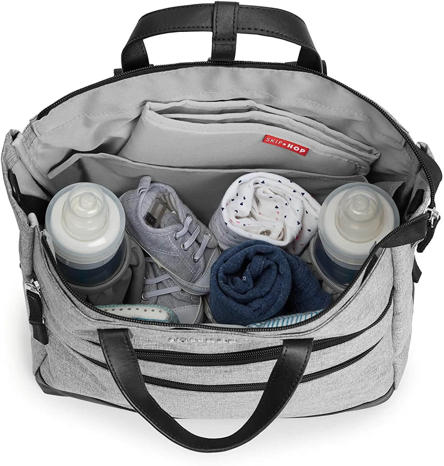 Geanta pentru mame Skip Hop Trio Multifunctionala Heather Grey foto