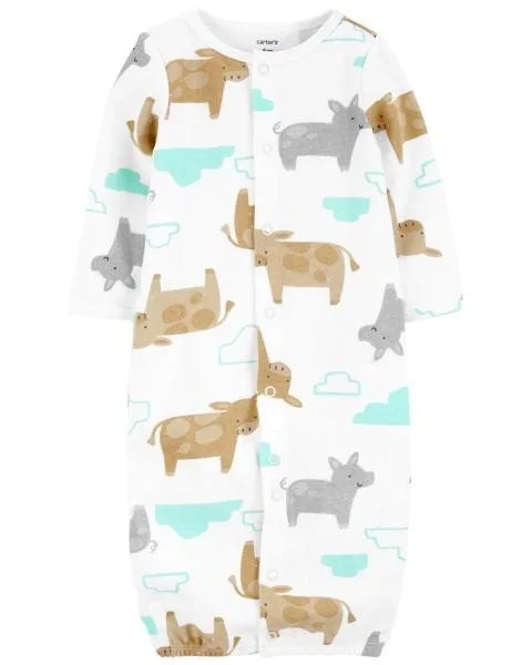 Carter's Set 3 piese Pijama convertibila, caciulita si sosete Animale foto