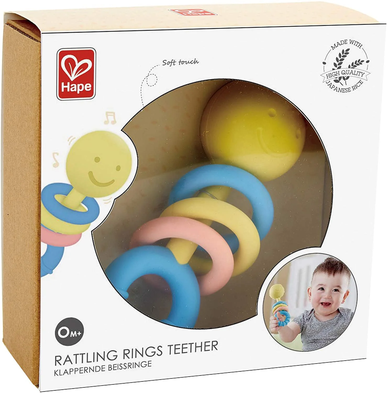 Прорезыватель для зубов Hape Rattling Rings Teether foto