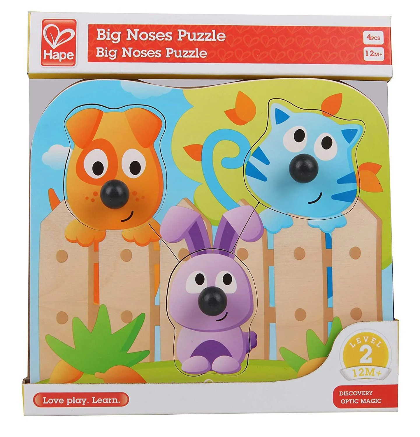 Puzzle educational Hape Animale domestice cu nasuri mari foto