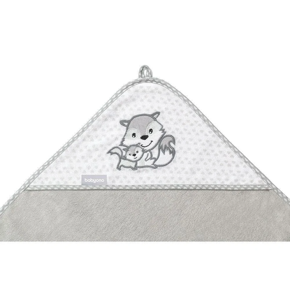 Полотенце BabyOno бамбуковое с капюшоном Серое, 100x100 см foto
