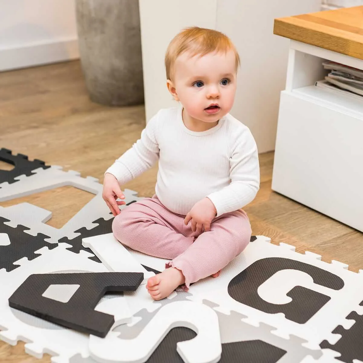 Пазлы мягкие BabyOno Буквы Серые, 10 шт. foto