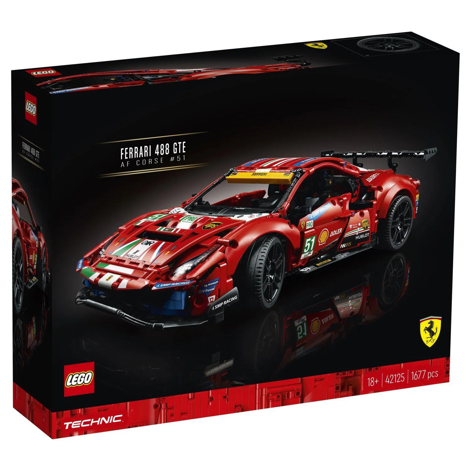 LEGO Technic Ferrari 488 GTE motor V8 foto