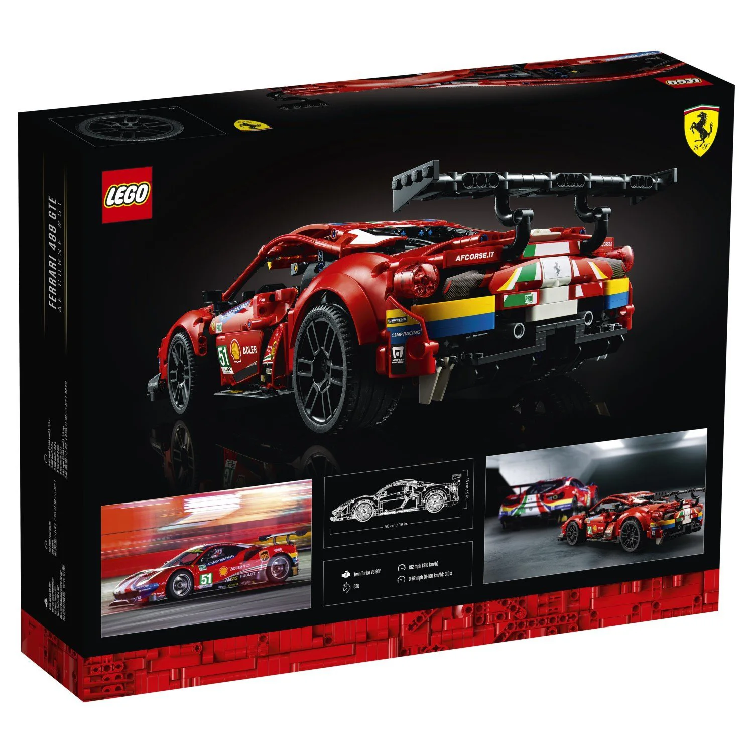 LEGO Technic Ferrari 488 GTE motor V8 foto