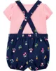Carter's Set 2 piese Flori - tricou si salopeta foto