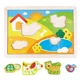 Деревянная развивающая игрушка пазл Hape Солнечная Долина 3 в 1