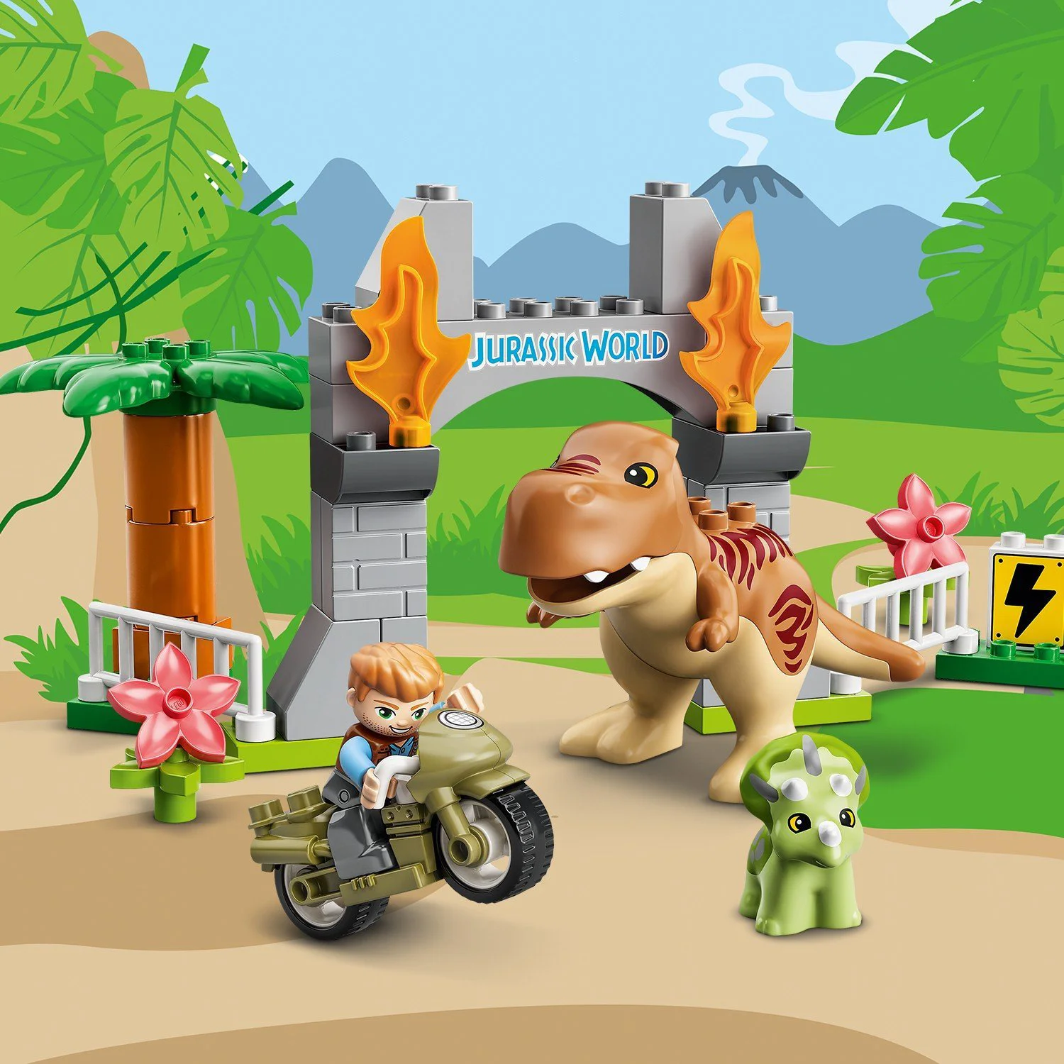 LEGO Duplo Jurassic World T. rex and Triceratops Dinosaur Breakout foto