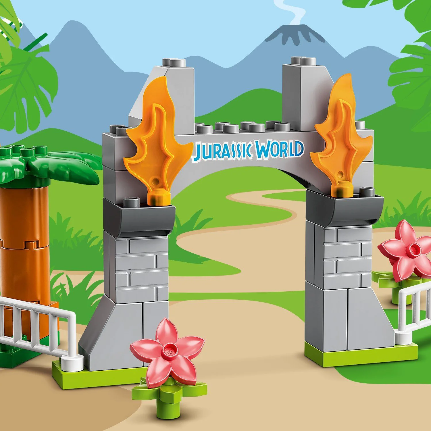 LEGO Duplo Jurassic World T. rex and Triceratops Dinosaur Breakout foto
