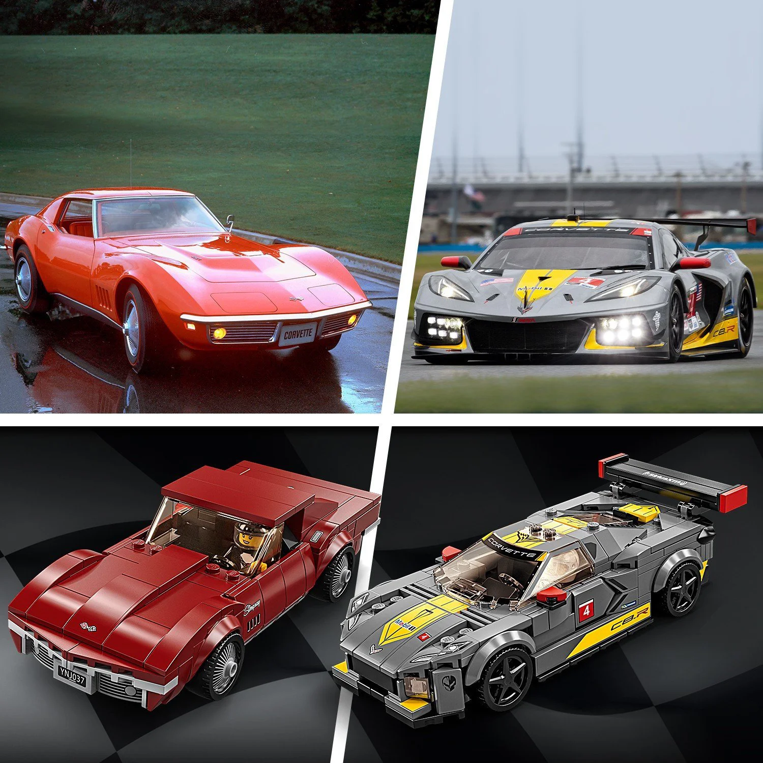 Lego Speed Champions Chevrolet Corvette C8.R Race Car и 1968 Chevrolet Corvette foto