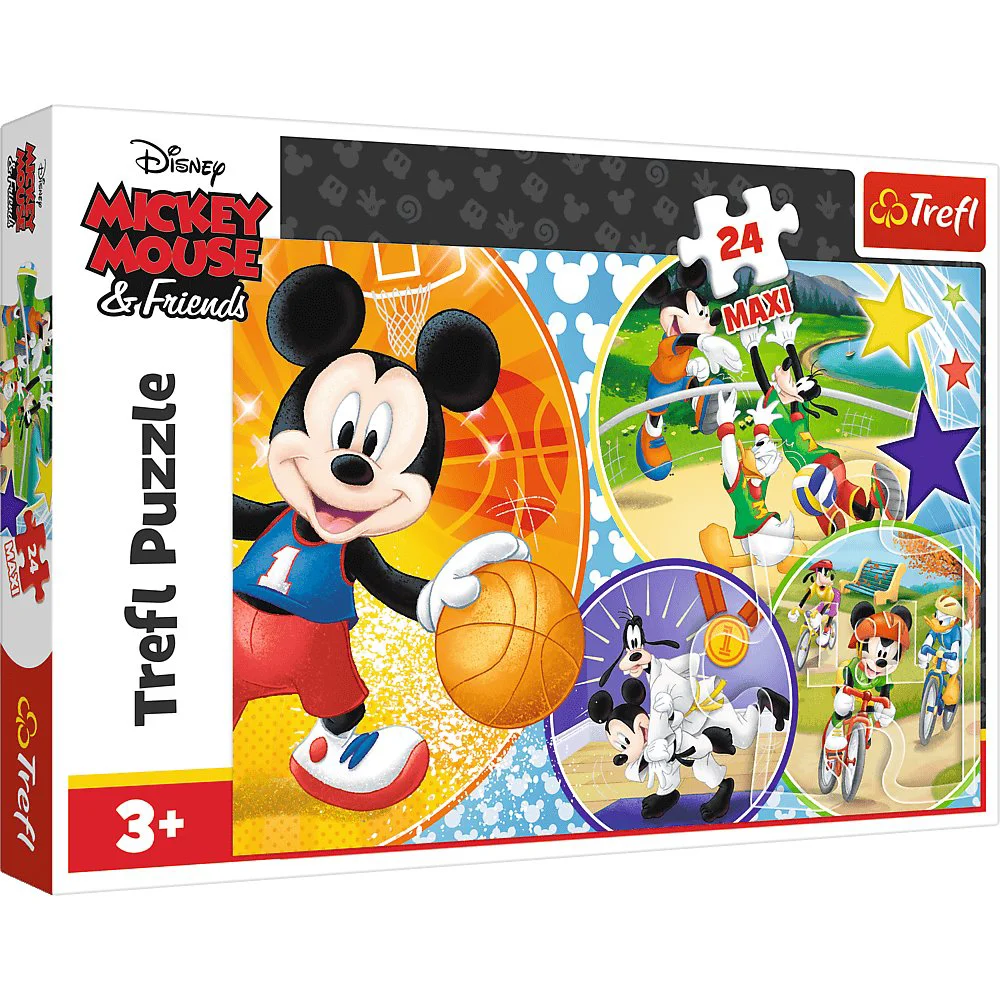 Puzzle Trefl 24 Maxi Time for playing sports! / Disney Standard Characters, 24 piese foto