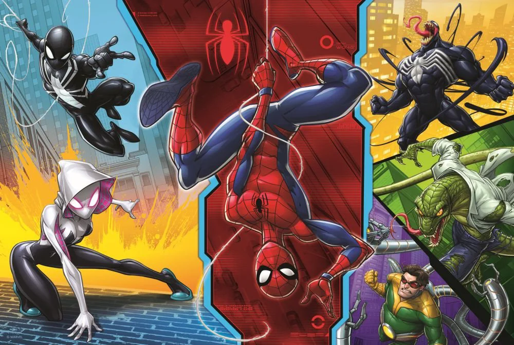 Puzzle Trefl Upside down / Disney Marvel Spiderman, 100 piese foto