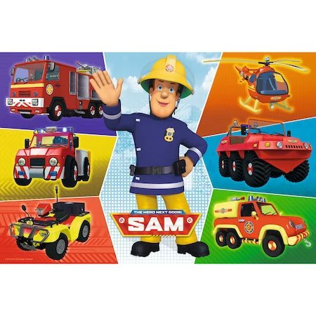 Puzzle Trefl Sam's vehicles / Prism A&D Fireman Sam, 100 piese foto