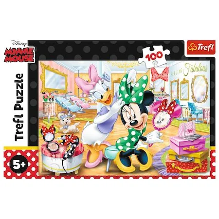 Puzzle Trefl Minnie in beauty parlous / Disney, 100 piese