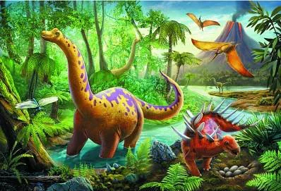 Puzzle Trefl Dinosaur Migration, 60 piese foto