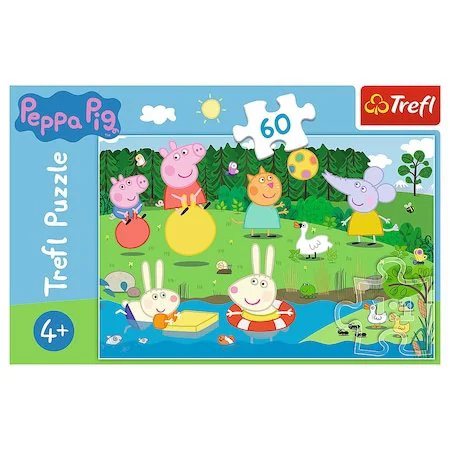 Puzzle Trefl Holiday fun / Peppa pig, 60 piese foto