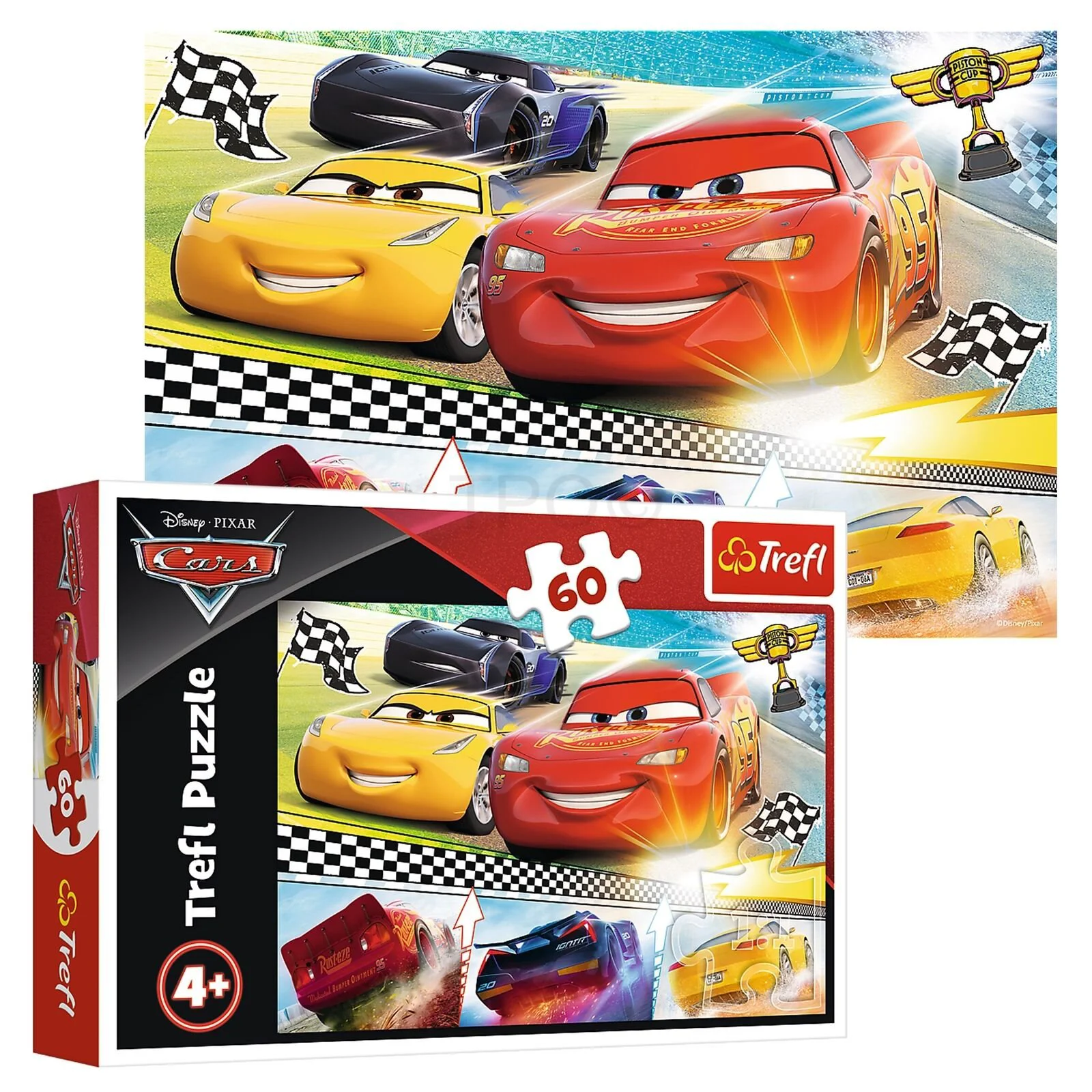 Puzzle Trefl Legendary race / Disney Cars 3, 60 piese foto