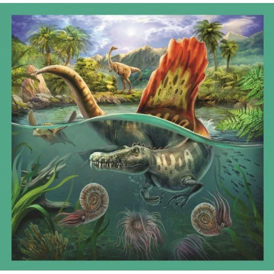 Puzzle Trefl 3 in 1 / The extraordinary world of dinosaur, 20/36/50 piese foto