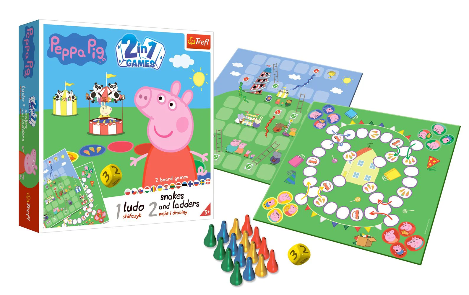 Joc de masa Trefl 2 in1 Ludo / Snakes and ladders Peppa Pig foto