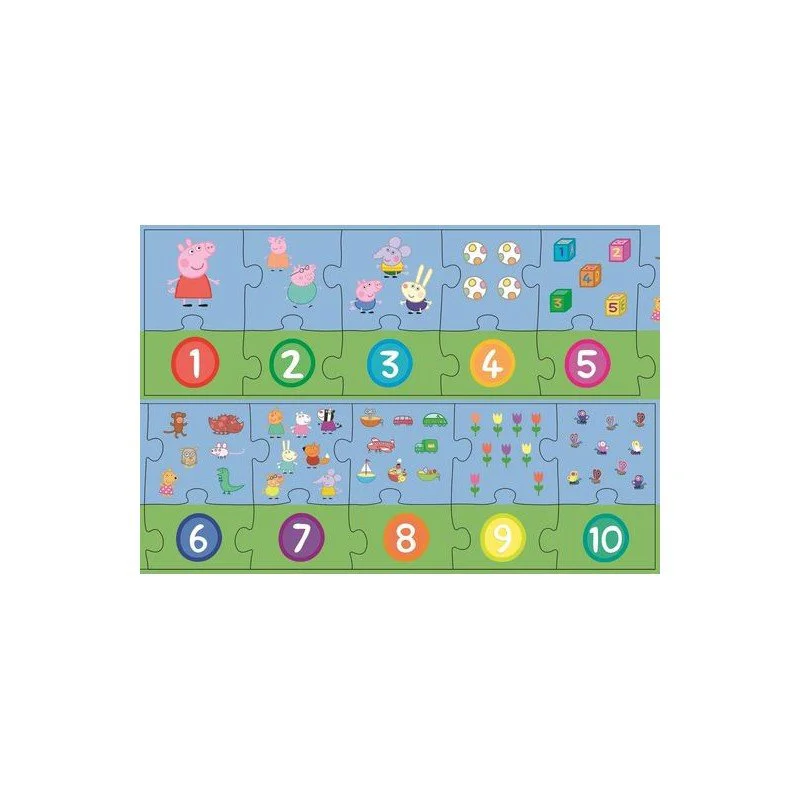 Puzzle educativ Trefl Numere. Peppa Pig, 20 piese (ru)