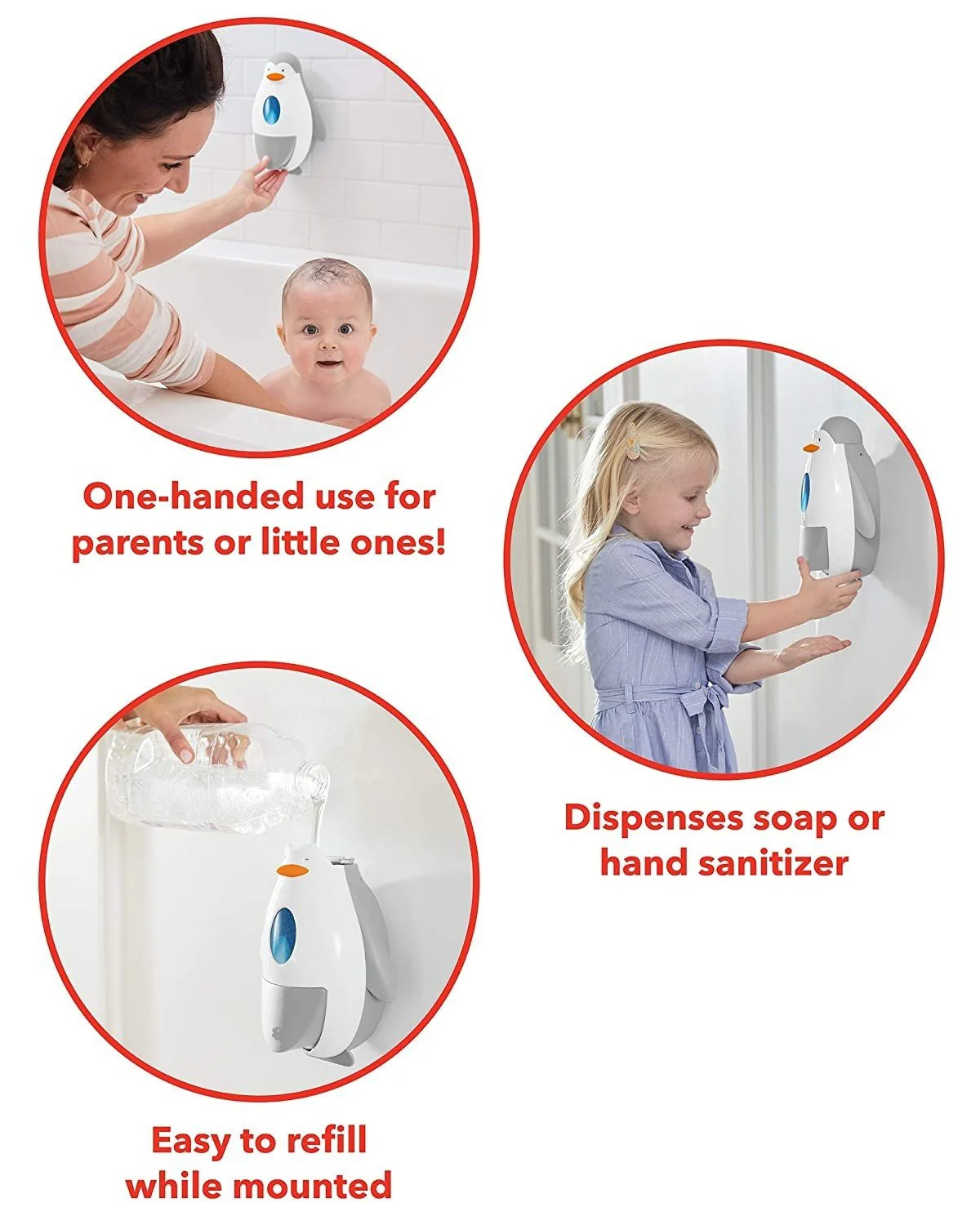 Dispenser de baie Skip Hop Pinguin pentru sapun si gel foto