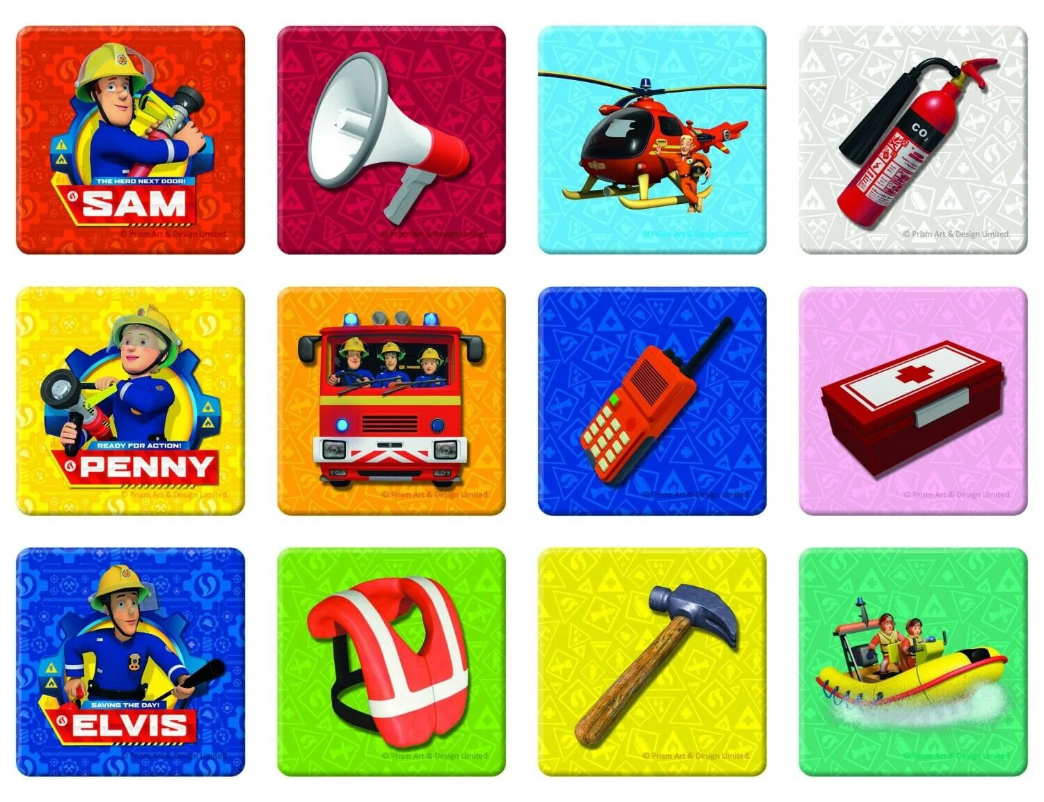 Puzzle Trefl 2 in 1 + memos, Firefighters in action / Prism A&D Fireman Sam, 30 / 48piese foto