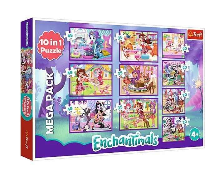 Puzzle Trefl 10 in 1 Aventurile Enchantimals foto