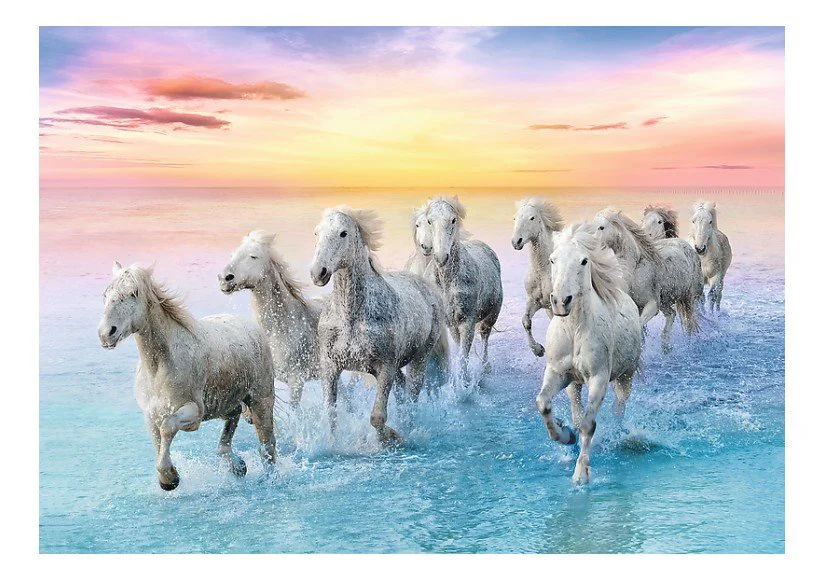 Puzzle Trefl Galloping white horses, 500 piese foto