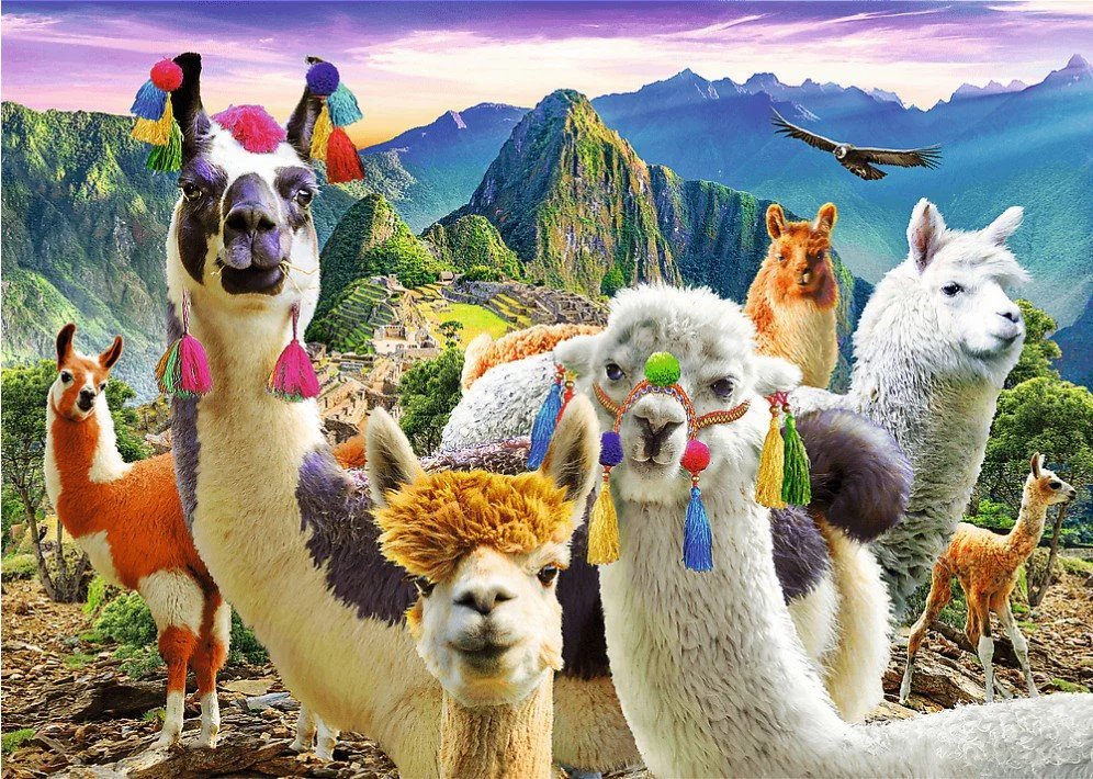 Puzzle Trefl Llamas in the mountains, 500 piese foto