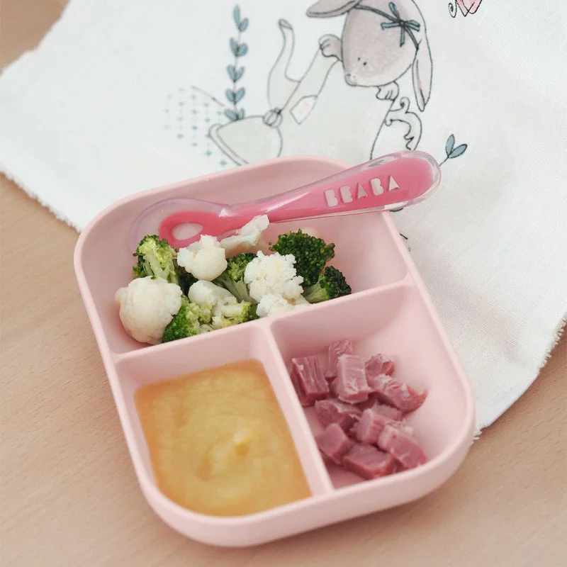 Set de masa din silicon Beaba Roz, 2 piese