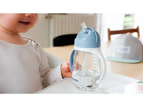Cana cu pai Beaba Albastru, 300 ml foto