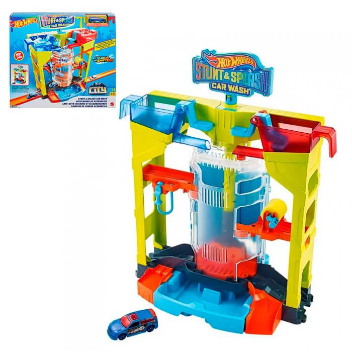 Set de joaca Hot Wheels, Spalatorie auto: explozie de flori, seria Schimba culoarea foto