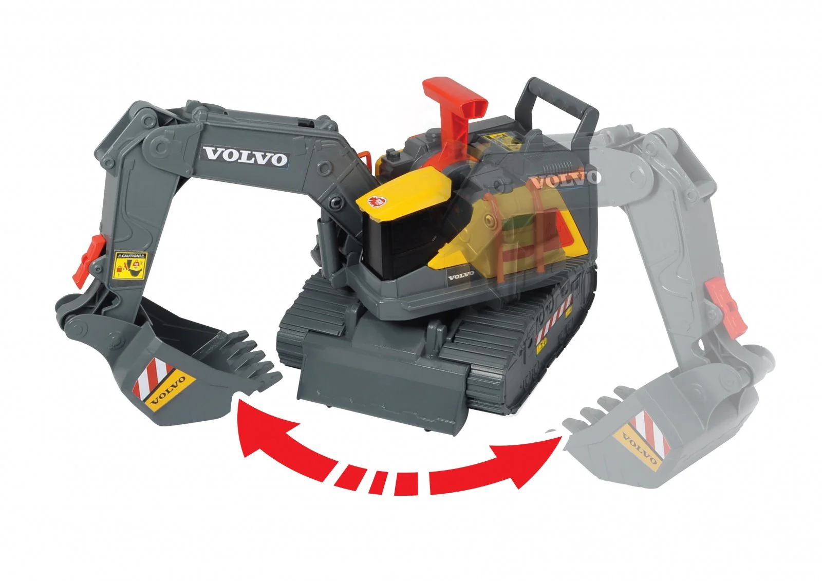 Excavator Dickie Volvo pentru ridicare greutati cu sunet si lumini, 30 cm foto