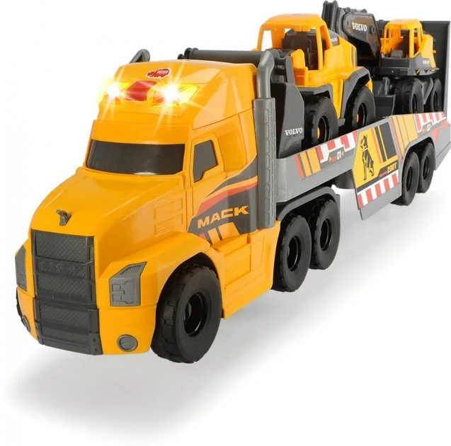 Camion trailer Dickie cu excavator si incarcator, 70 cm