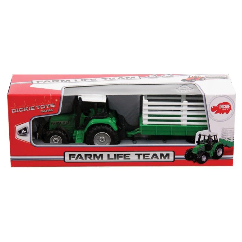 Tractor cu remorca Dickie Farm Life Team, 18 cm foto