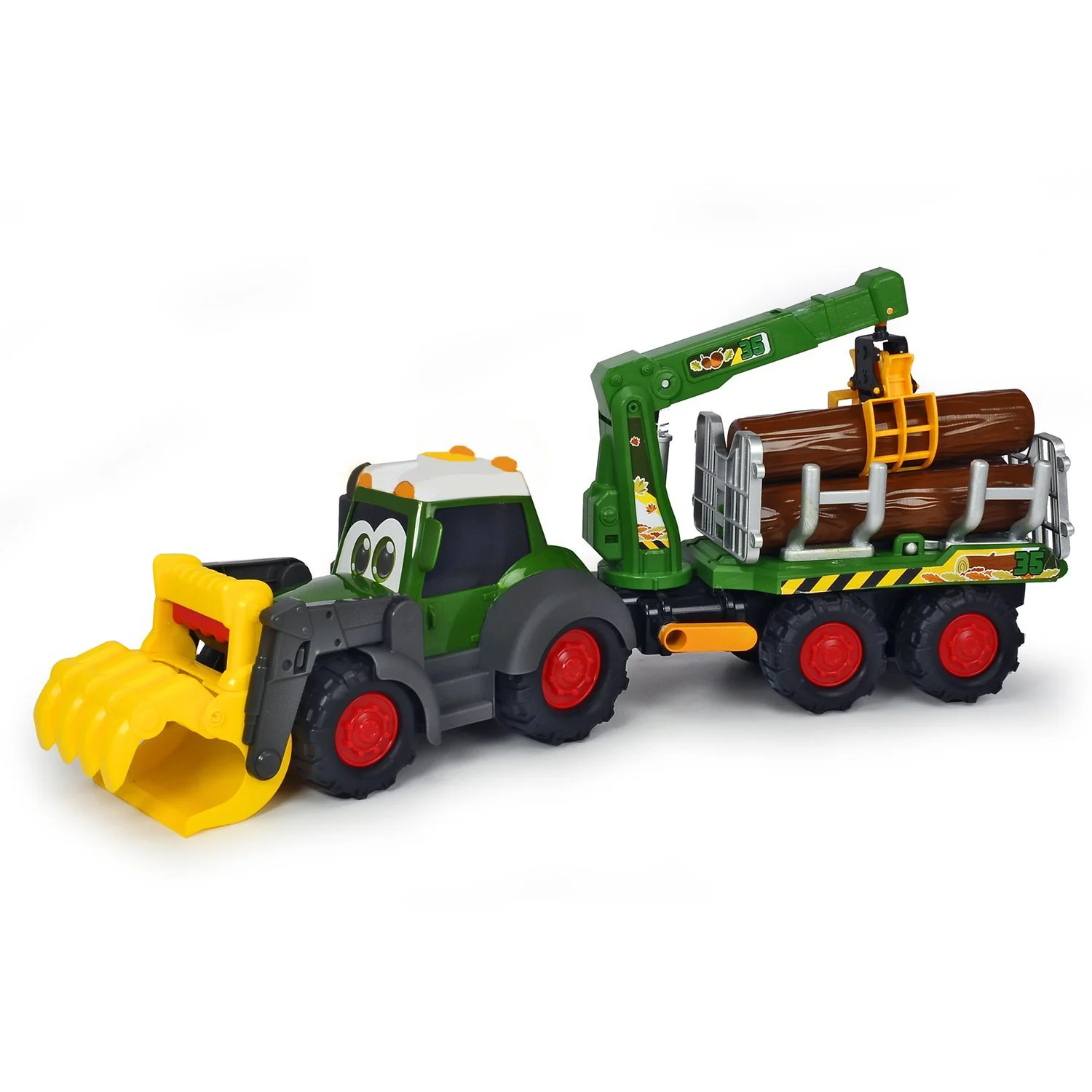 Tractor Dickie Happy Farm cu remorca, 65 cm foto