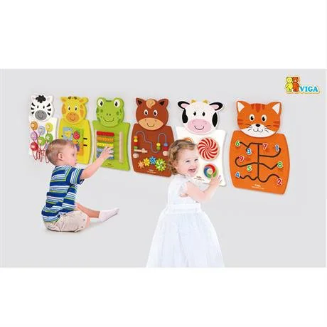 Jucarie din lemn Viga Toys Wall Toy Turning Patterns
