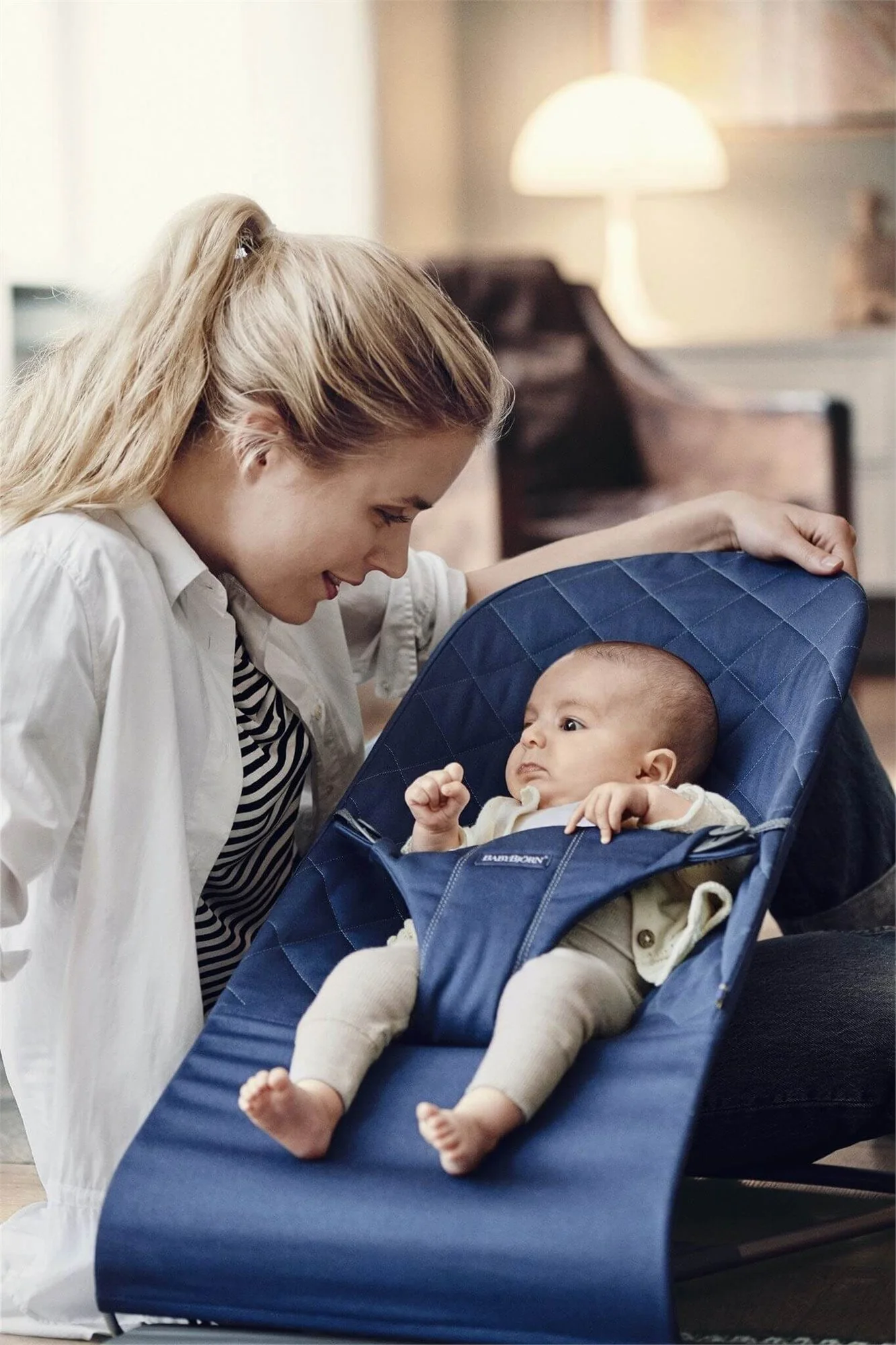 Balansoar BabyBjorn Bliss Midnight Blue, Bumbac