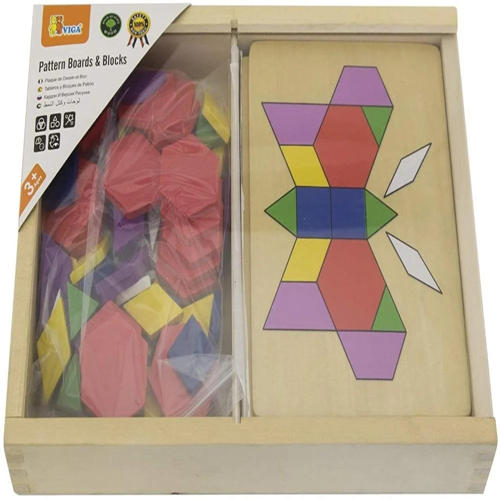 Игровой набор Viga Toys Pattern Board & Blocks