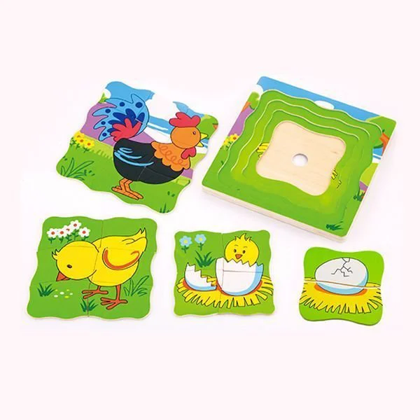 Деревянный пазл Viga Toys Grow Up Rooster