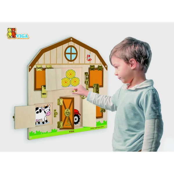 Jucarie din lemn pe perete Viga Toys Casa de la Ferma