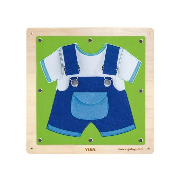 Jucarie din lemn pe perete Viga Toys Dressing and Zippering foto
