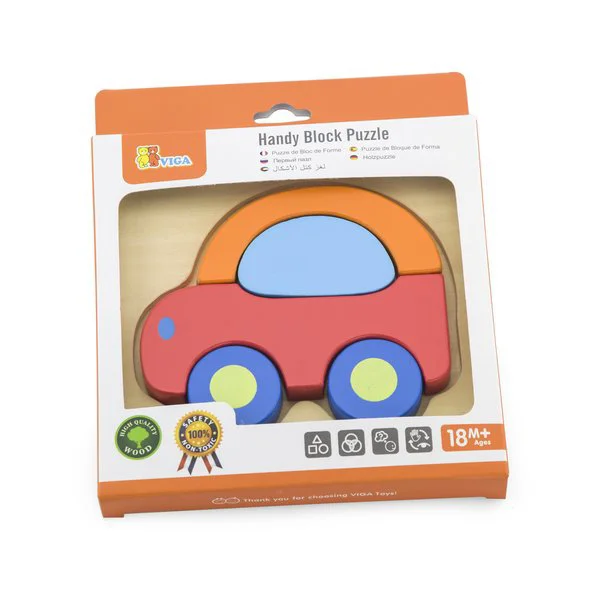 Puzzle din lemn Viga Toys Masina foto
