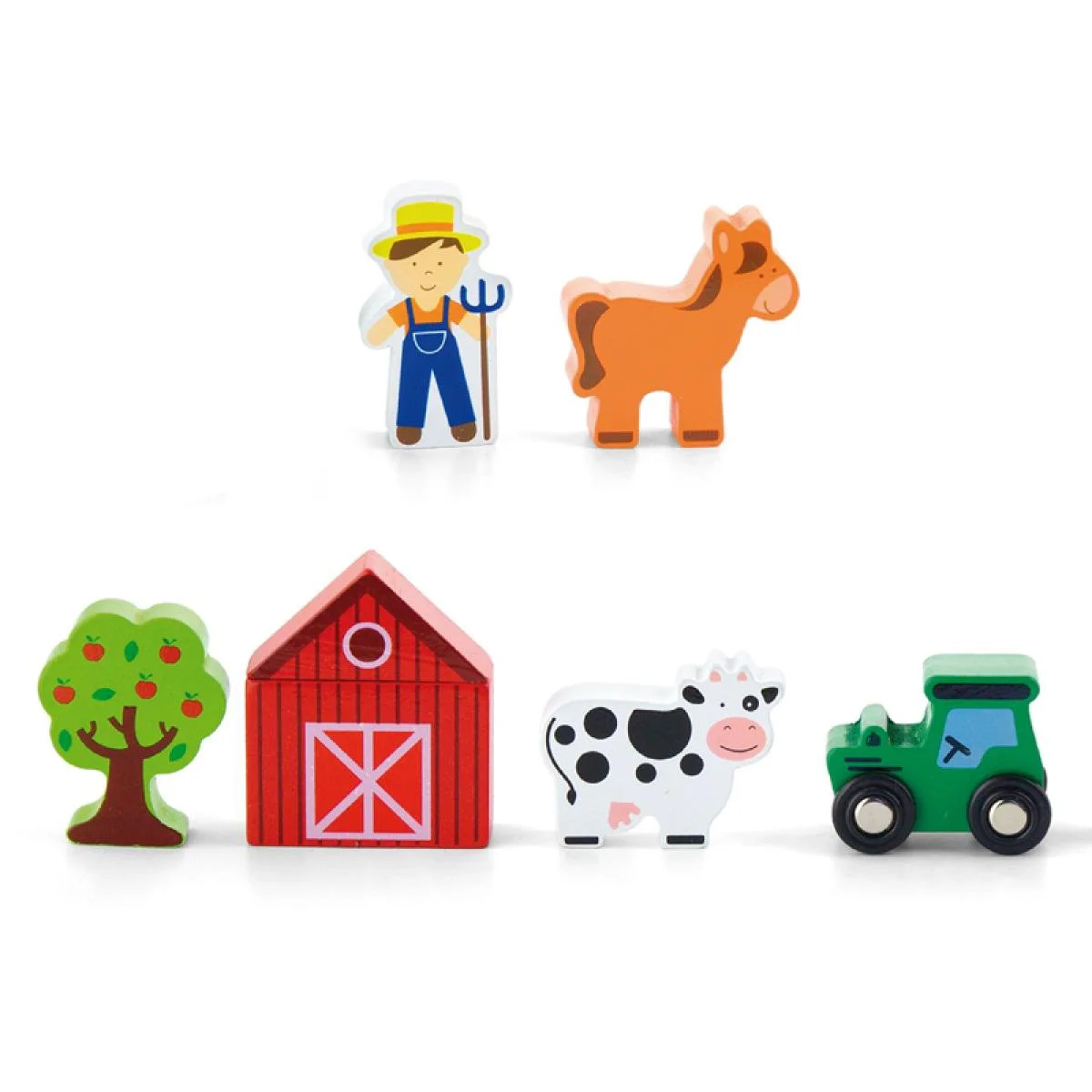 Set de joaca suplimentar pentru calea ferata din lemn Viga Toys Ferma