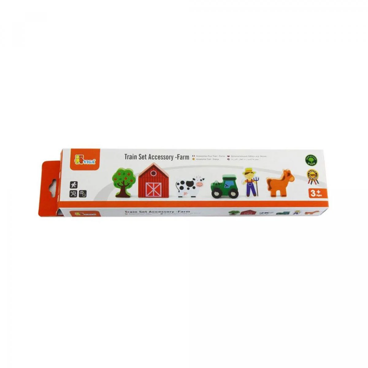 Деревянный игровой набор дополнение для железной дороги Viga Toys Ферма