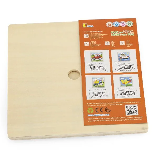 Puzzle cu piese mari din lemn Viga Toys Masina, 9 elemente foto