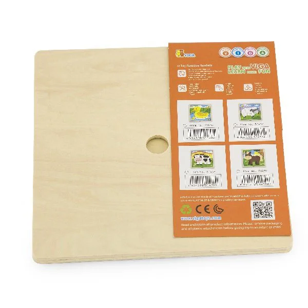 Puzzle cu piese mari din lemn Viga Toys Vaca, 9 elemente foto