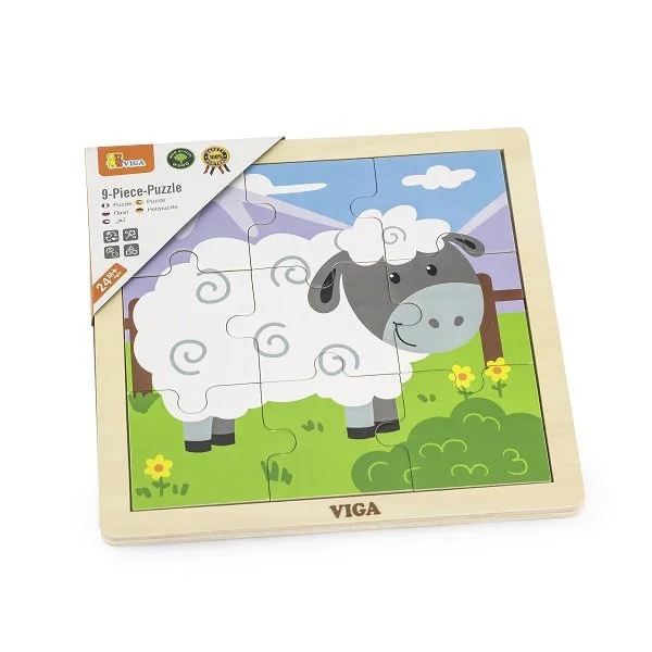Деревянный пазл с крупными деталями Viga Toys Овечка, 9 элементов foto